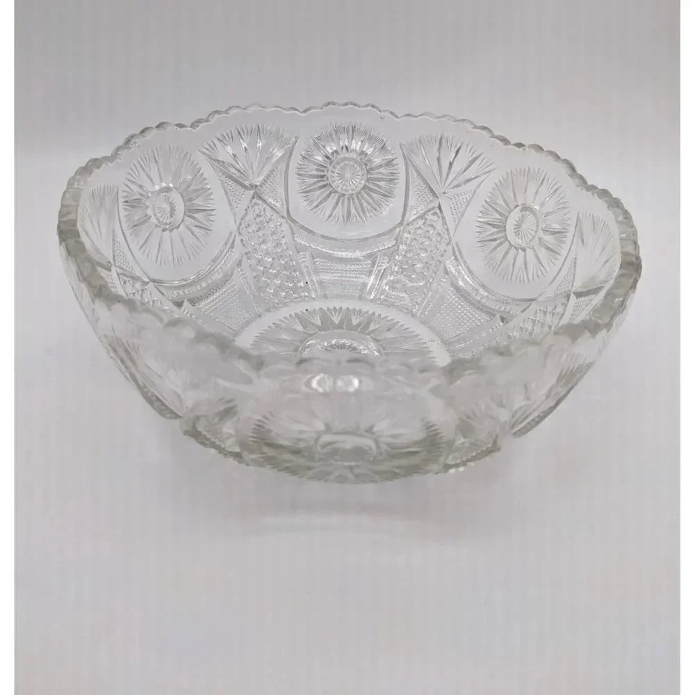 US Glass Spinning star serving bowl  clear 8 1/4 in ‎ Holiday